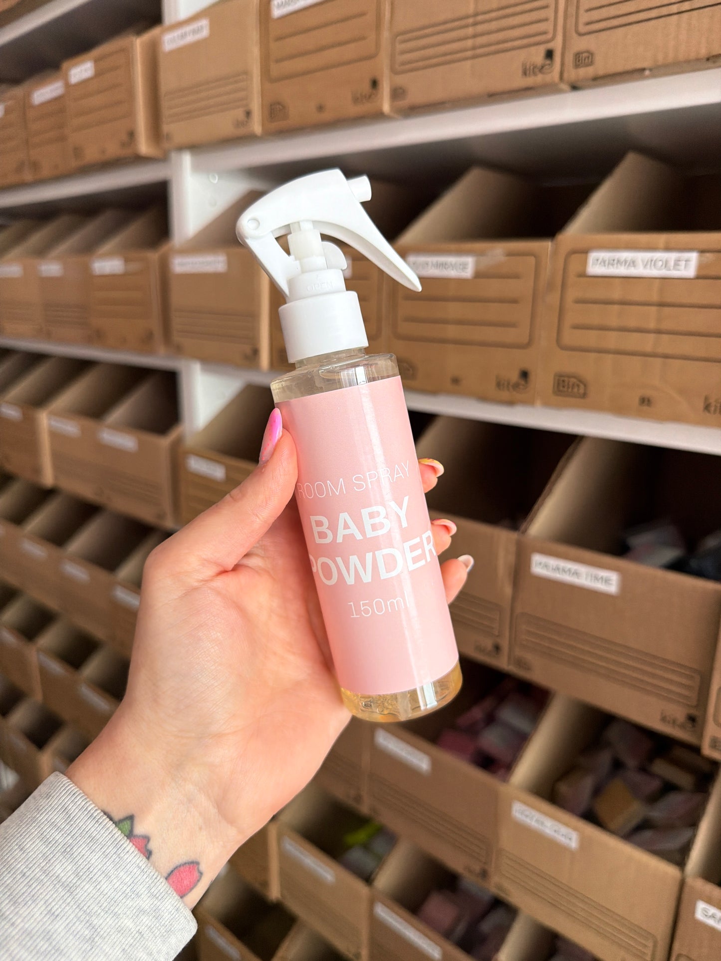 Baby Powder Room Spray (damaged label)